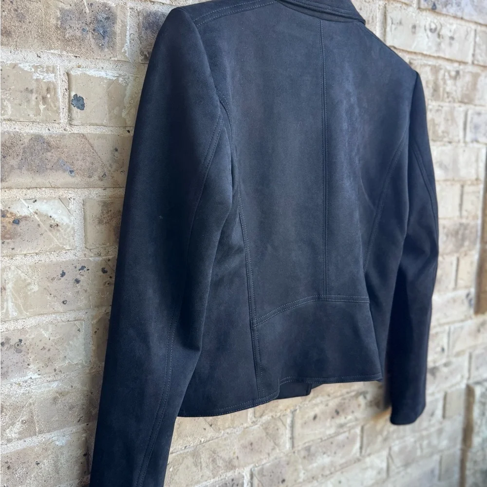 White House Black Market Women's Black Double-Breasted Jacket Size 8